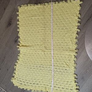 Vintage Baby Crib Blanket Throw Fringe Trim Gender Neutral Handmade Nursery